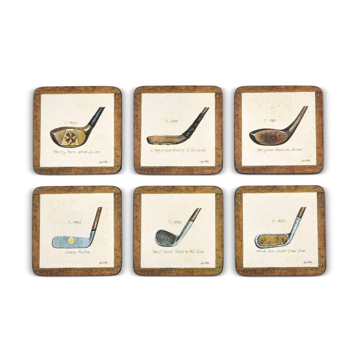 A History of Golf Coasters Set of 6 (M) image number null