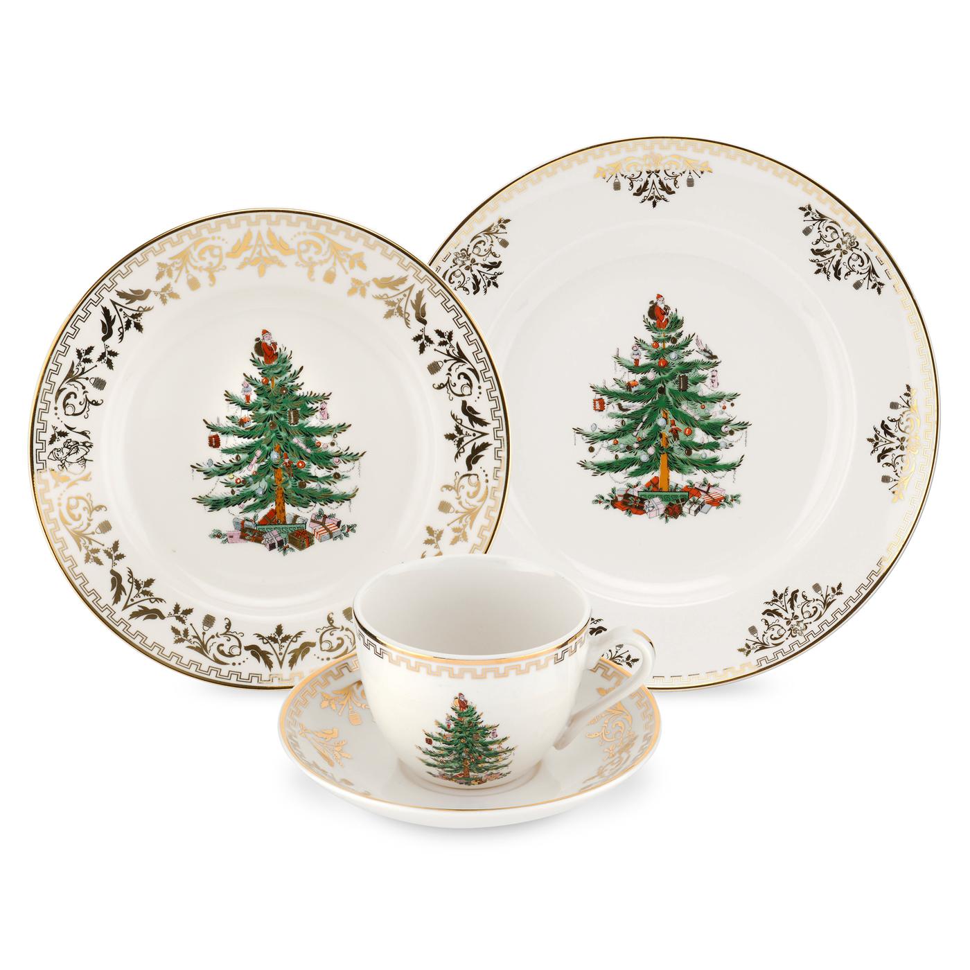Christmas Tree Gold Collection 4 Piece Place Setting image number null