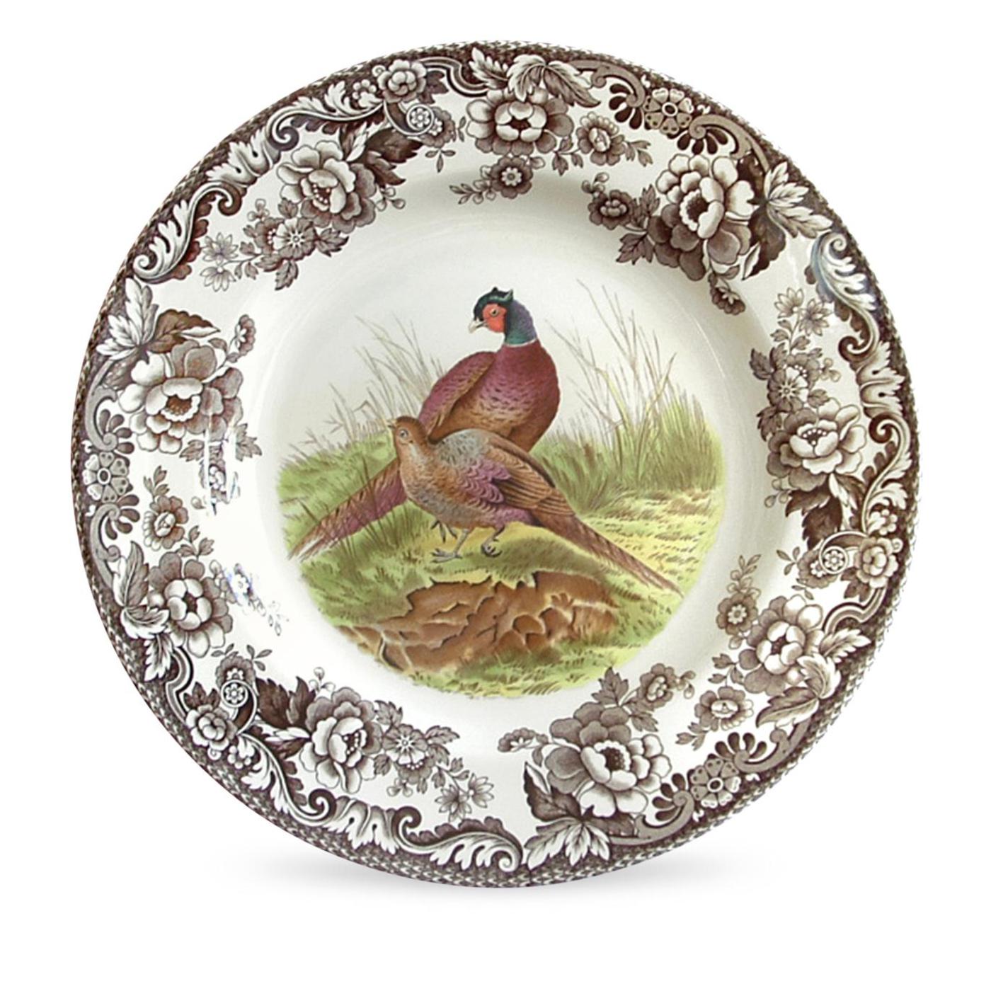Woodland Pheasant Motif Dinner Plate image number null