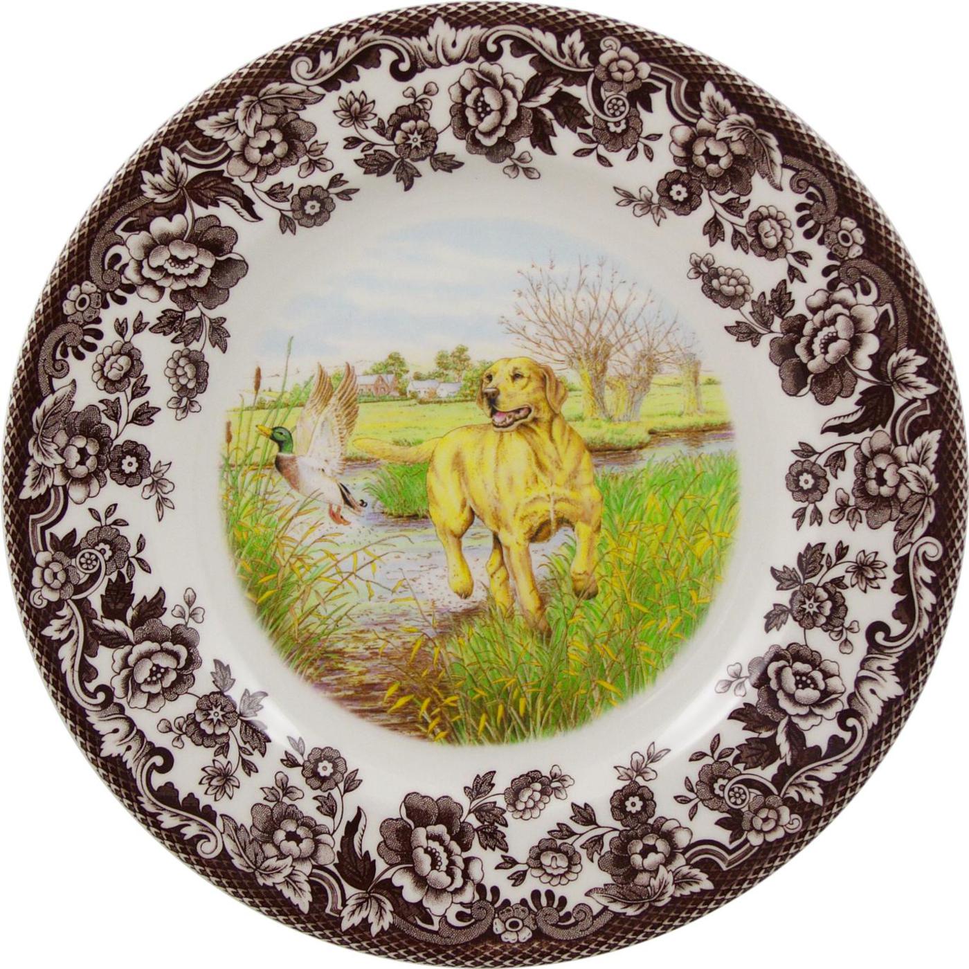 Woodland Salad Plate 8 Inch, Yellow Labrador Retriever image number null