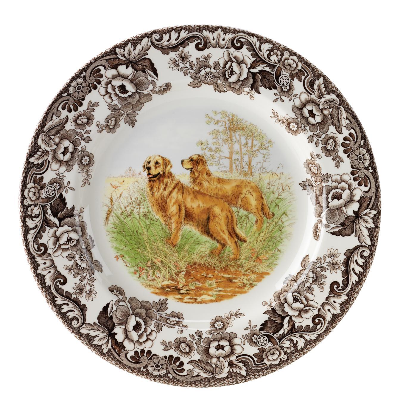 Woodland Dinner Plate 10.5 Inch, Golden Retriever image number null