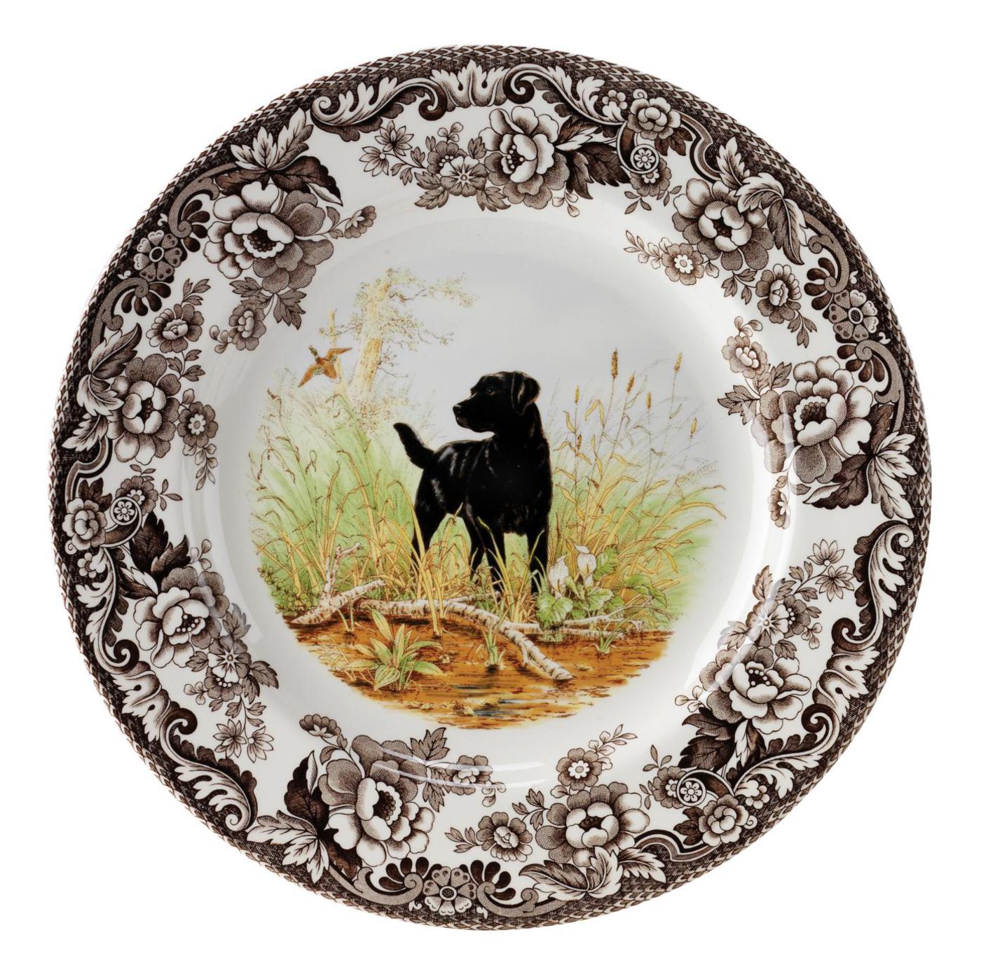 Woodland Dinner Plate 10.5 Inch, Black Labrador Retriever image number null