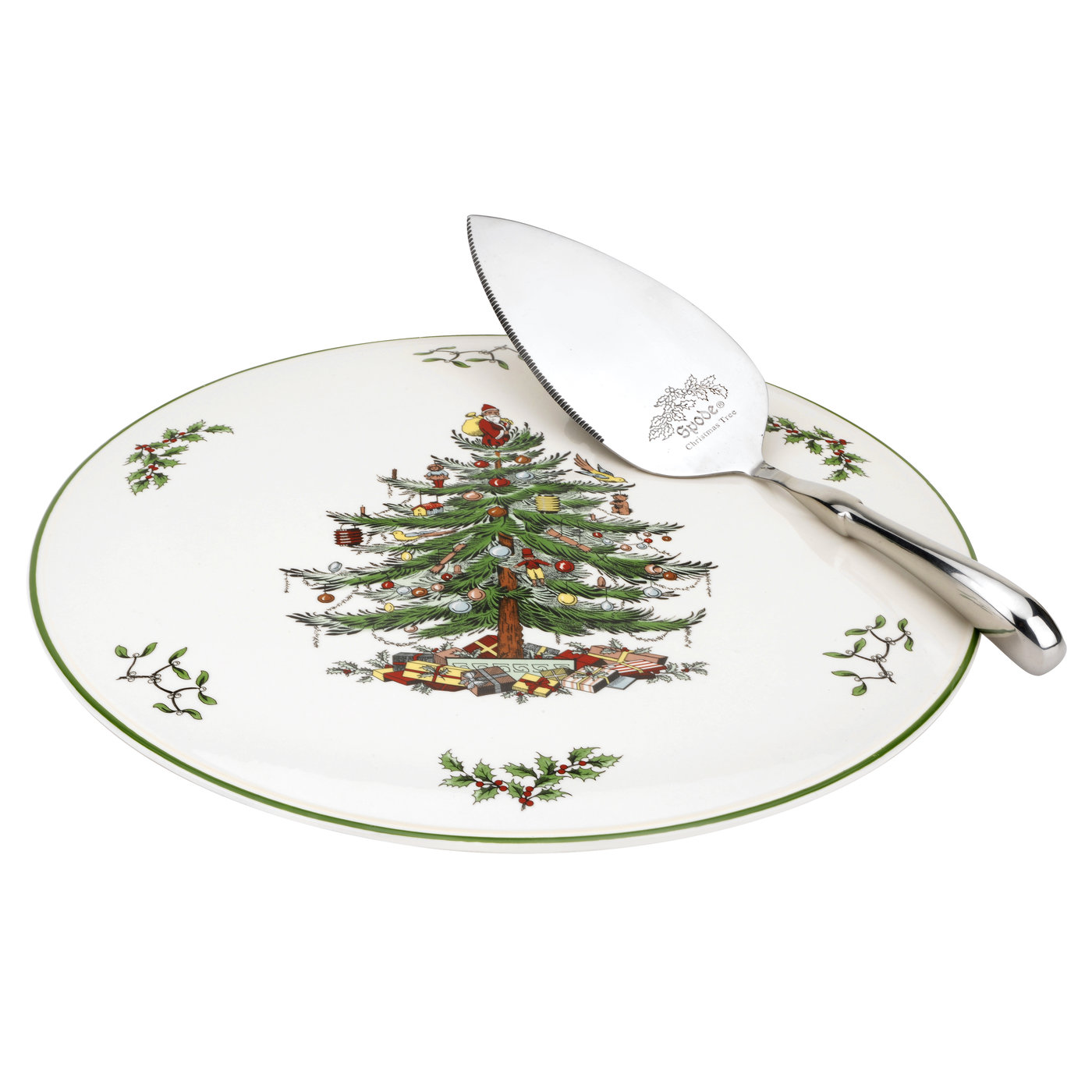 Christmas Tree Cake Plate and Server image number null