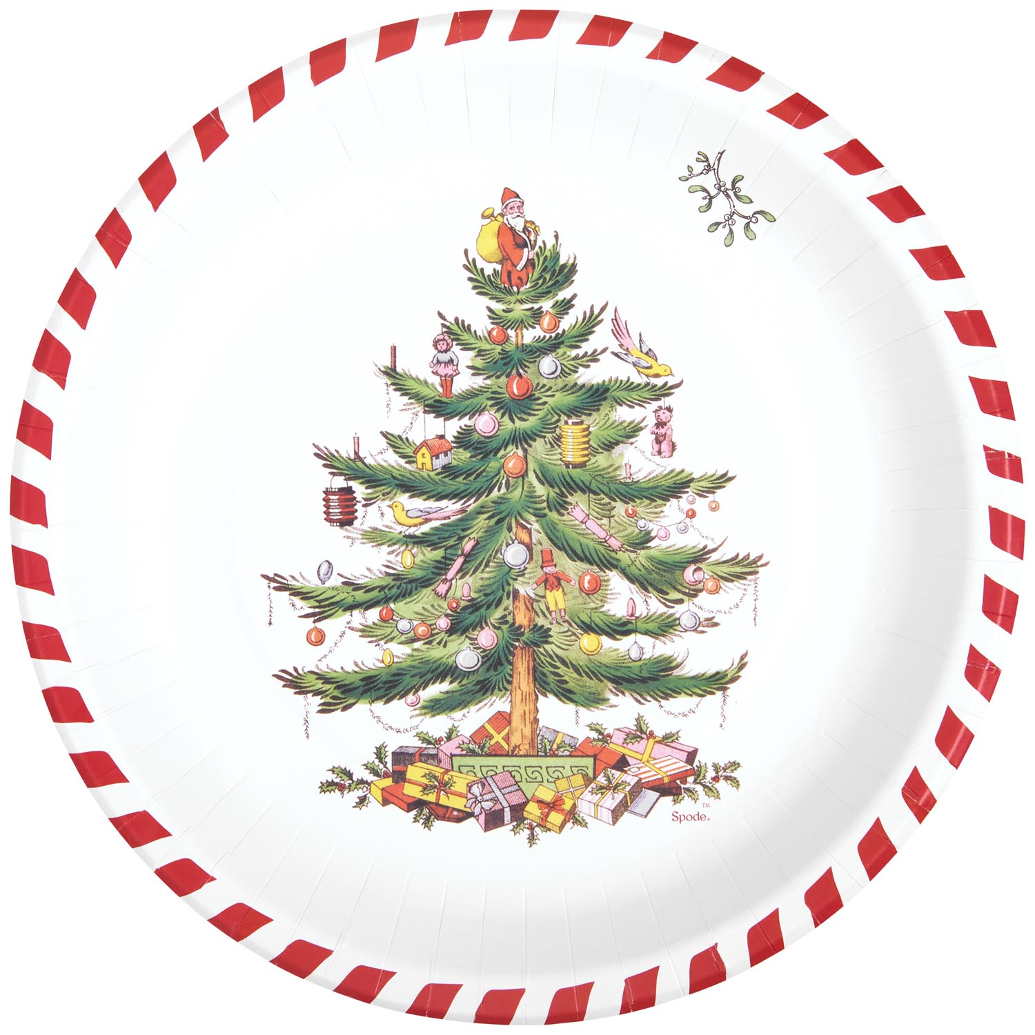 Candy Cane Christmas Tree Paper Dinner Plate image number null