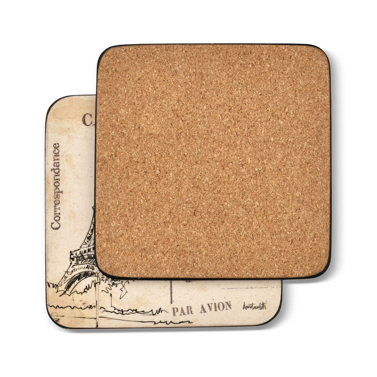 Postcard Sketches Set of 6 Coasters image number null