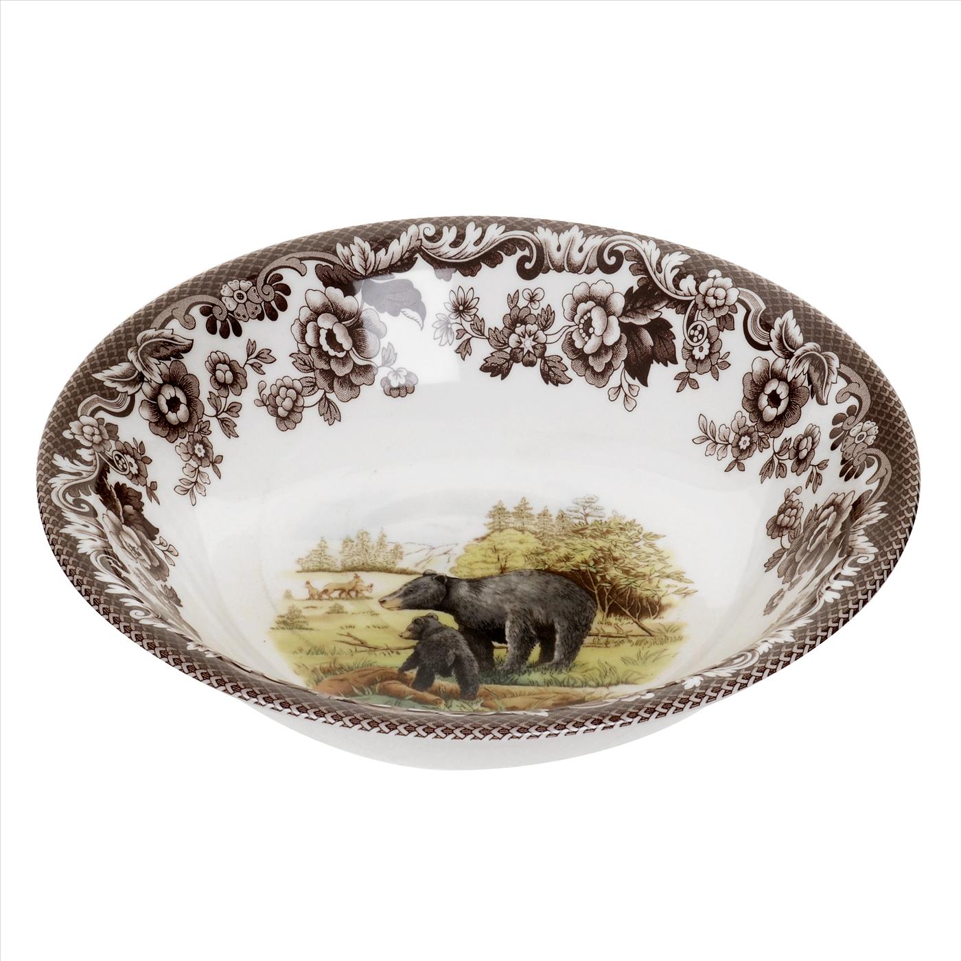 Woodland Ascot Cereal Bowl 8 Inch, Black Bear image number null