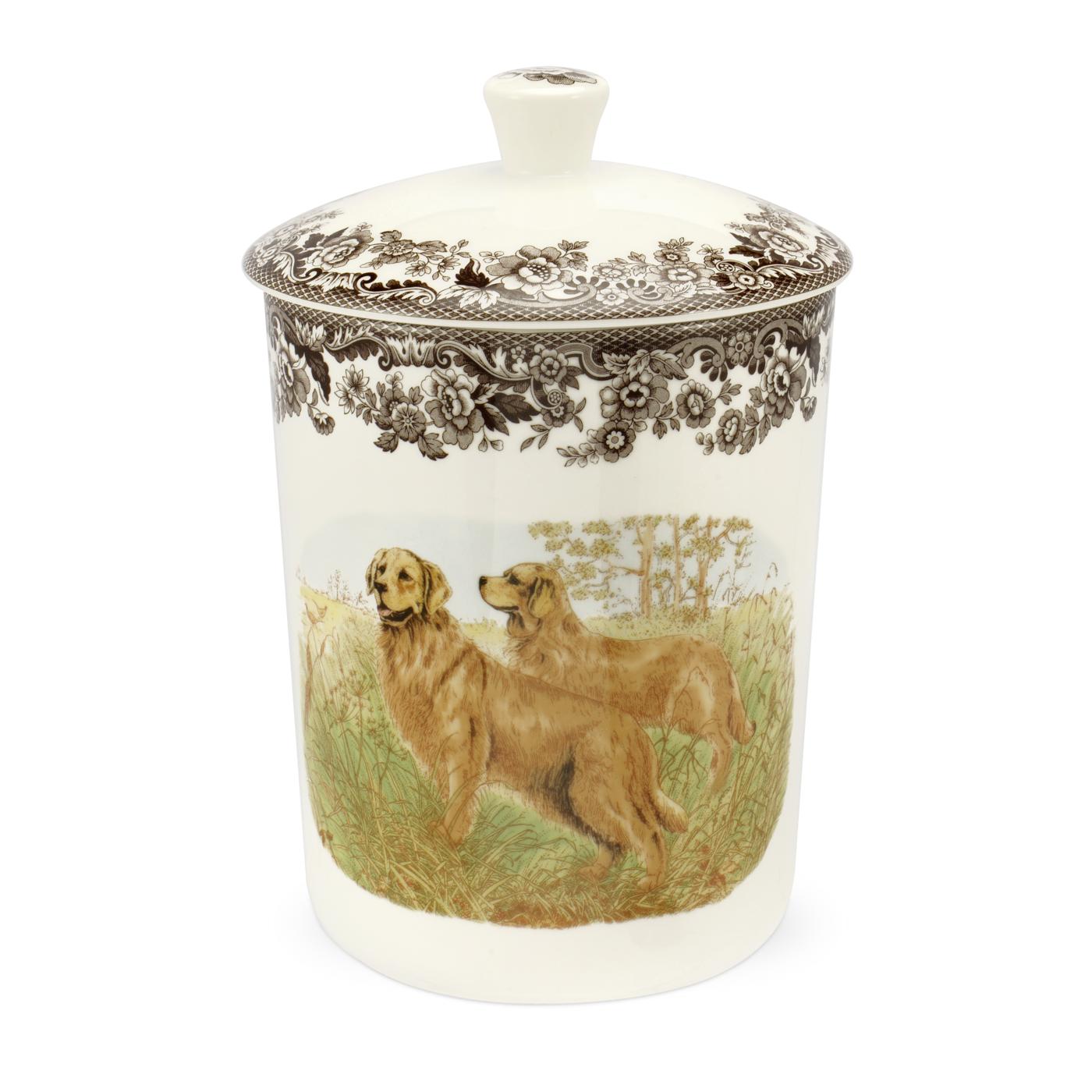 Woodland Medium Canister 8 Inch, Golden Retriever image number null