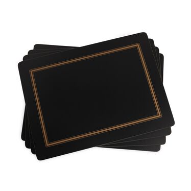 Classic Black Set of 4 Large Placemats