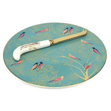 Sara Miller London Chelsea Cheese Plate with Knife, Green Sara Miller London Chelsea Cheese Plate with Knife, Green