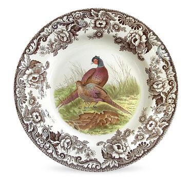 Woodland Pheasant Motif Dinner Plate