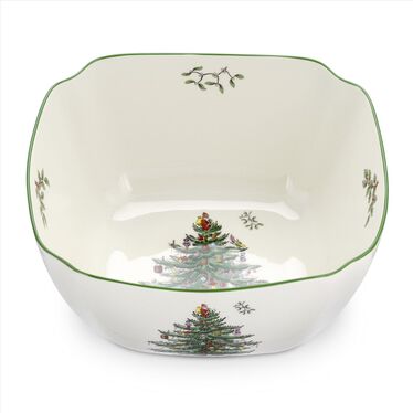 Christmas Tree Large 10 Inch Square Bowl