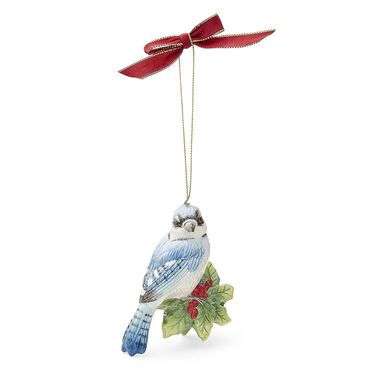 Christmas Tree Blue Jay Ornament