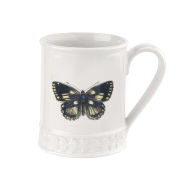 Botanic Garden Harmony Embossed 16 fl.oz. Tankard, Marbled Butterfly