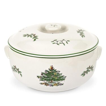 Christmas Tree Round Covered Casserole