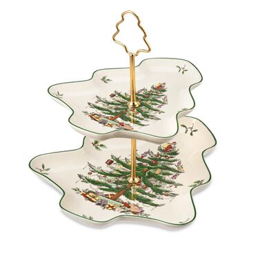 Christmas Tree Sculpted 2 Tier Server Christmas Tree Sculpted 2 Tier Server