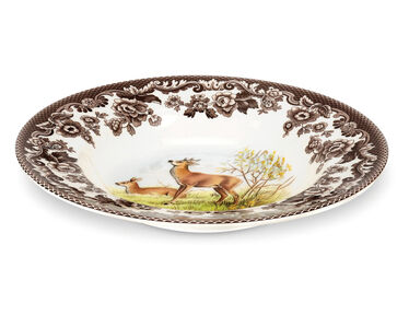 Woodland Soup Plate, Horn Rimmed Deer, Set of 4