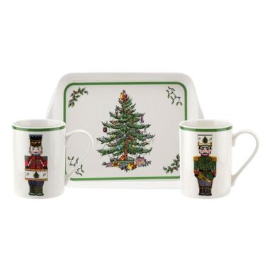 Christmas Tree Nutcracker Set of 2 Mugs & Tray Christmas Tree Nutcracker Set of 2 Mugs & Tray