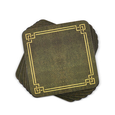 Shagreen Leather Coasters Set of 6 Shagreen Leather Coasters Set of 6