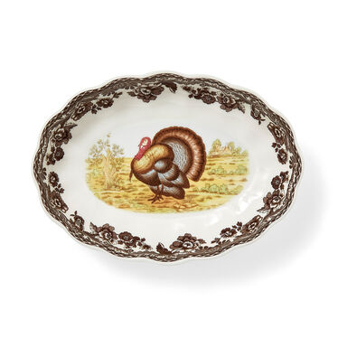 Woodland Turkey Oval Fluted Dish