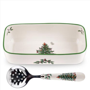 Christmas Tree Server with Slotted Spoon