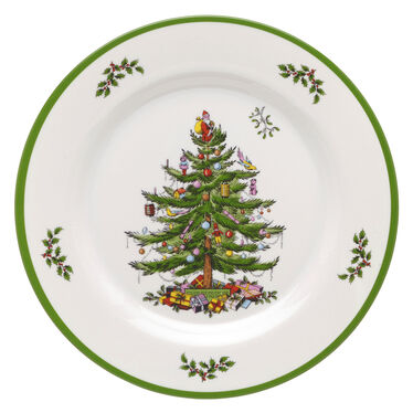 Christmas Tree Melamine Dinner Plates Set of 4