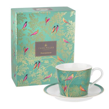 Sara Miller Chelsea Teacup & Saucer, Green Sara Miller Chelsea Teacup & Saucer, Green