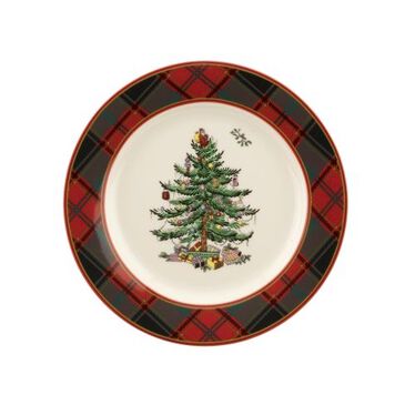Christmas Tree Tartan 7.75 Inch Salad Plate