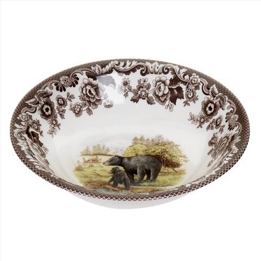Woodland Ascot Cereal Bowl 8 Inch, Black Bear