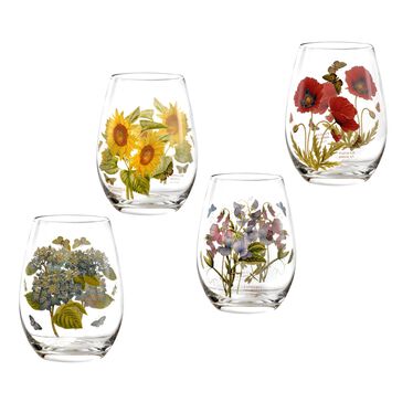 Botanic Garden Stemless Wine Glasses Set of 4 Botanic Garden Stemless Wine Glasses Set of 4