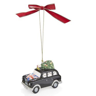 Christmas Tree Black Taxi Ornament