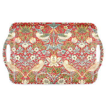 Morris & Co Strawberry Thief Large Tray, Red Morris & Co Strawberry Thief Large Tray, Red