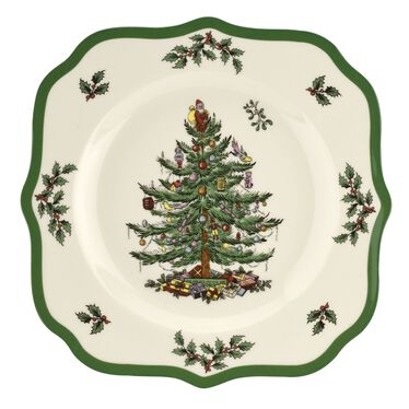 Christmas Tree 9 Inch Scalloped Salad Plate