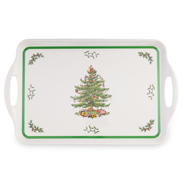 Christmas Tree Large Melamine Handled Tray