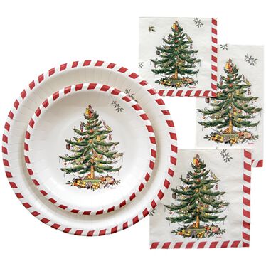 Candy Cane Christmas Tree Paper Lunch Plate