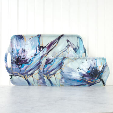 Blooms in Lilac Melamine Large Handled Tray