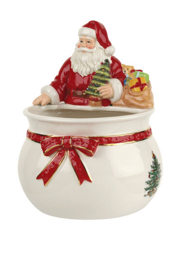 Christmas Tree Santa 7.75 Inch Candy Bowl