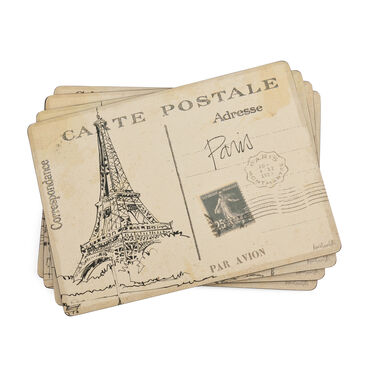 Postcard Sketches Set of 4 Large Placemats