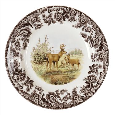 Woodland Salad Plate 8 Inch, Mule Deer