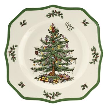 Christmas Tree 10.5 Inch Scalloped Dinner Plate Christmas Tree 10.5 Inch Scalloped Dinner Plate