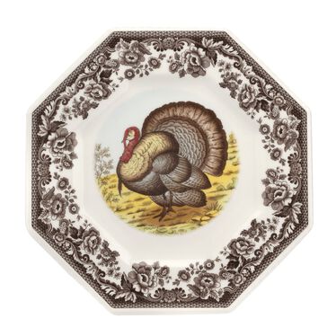 Woodland Octagonal Plate 9.5 Inch, Turkey