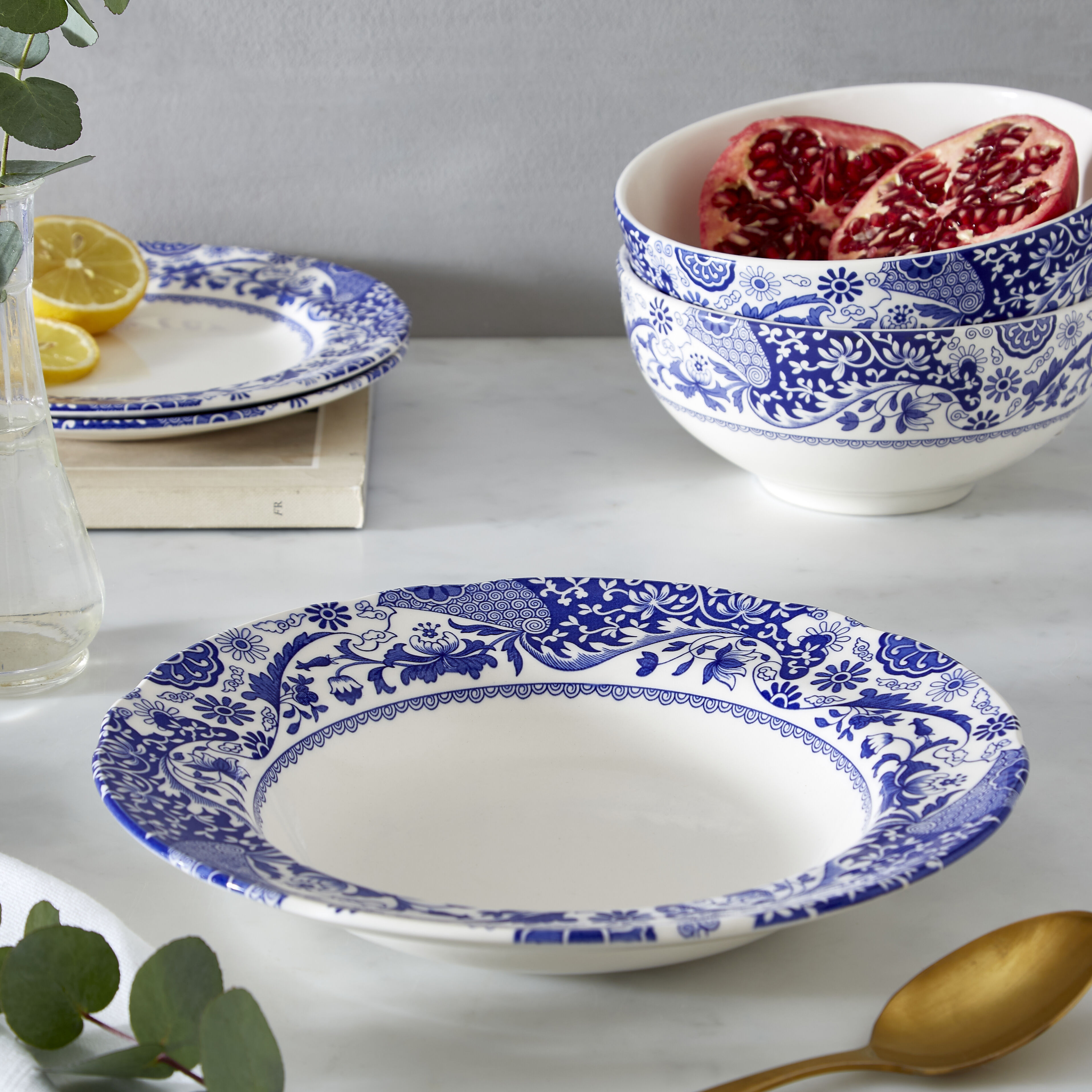 Spode Blue Italian Brocato Collection - A Classic Blue China Spode Blue Italian Brocato Collection - A Classic Blue China