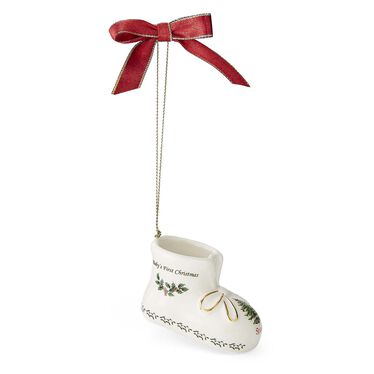 Christmas Tree Baby's 1st Bootie Ornament