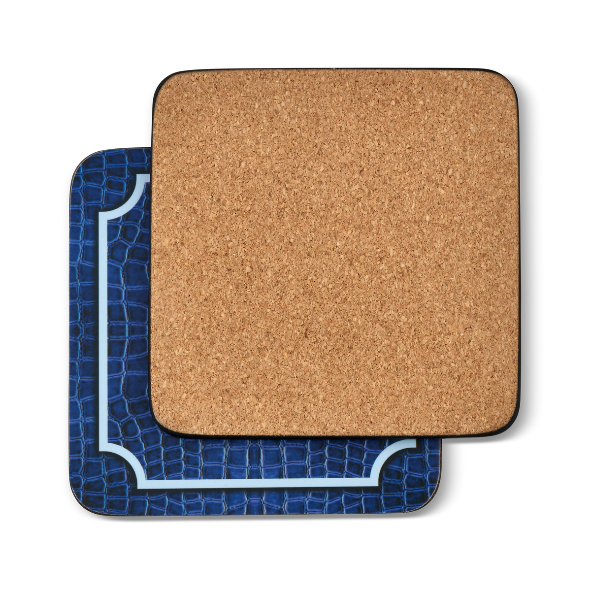 Blue Croc Leather Coaster Set of 6 image number null