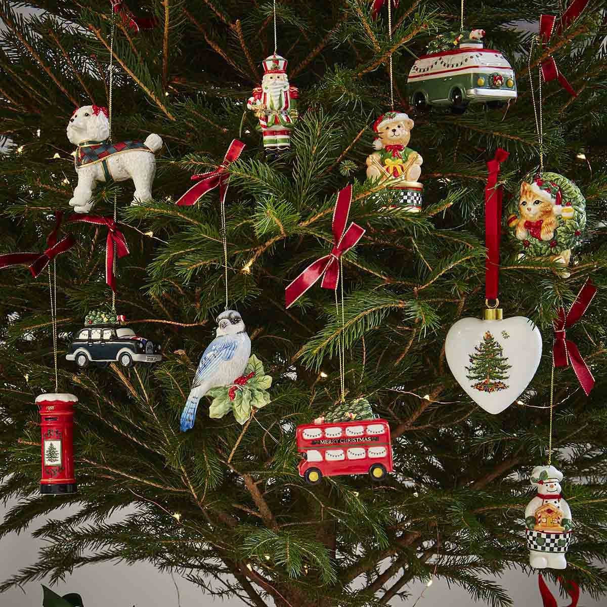 Christmas Tree Puffed Heart Ornament image number null