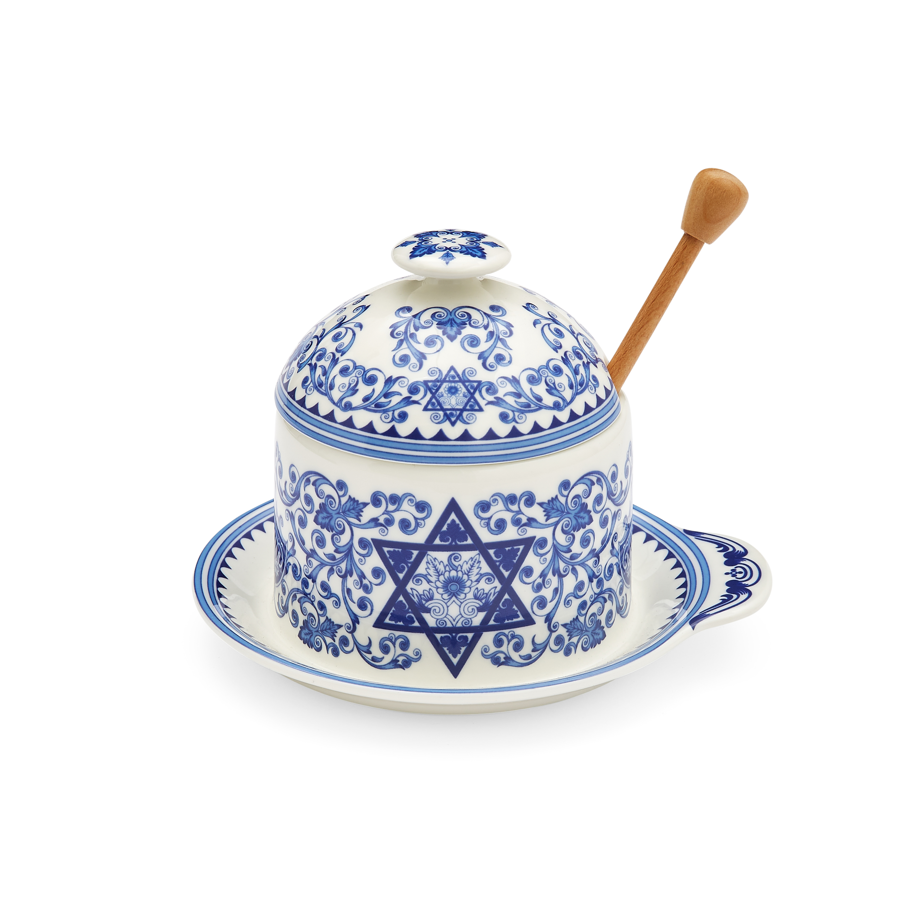 Judaica Honey Pot with Drizzler image number null
