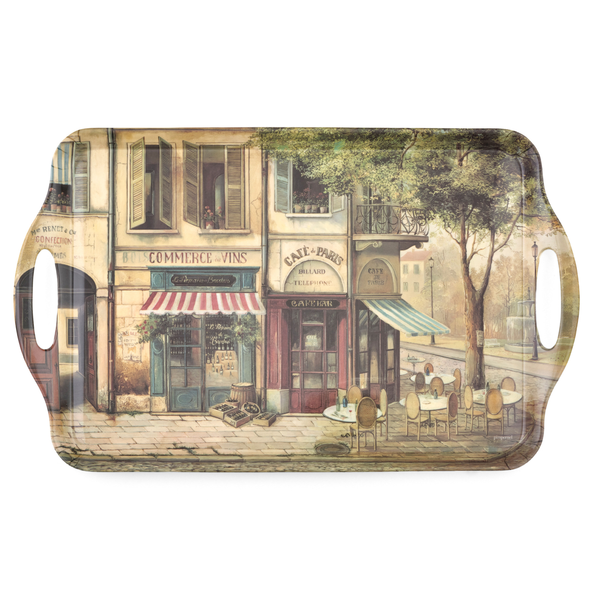 Parisian Scenes Large Melamine Handled Tray image number null