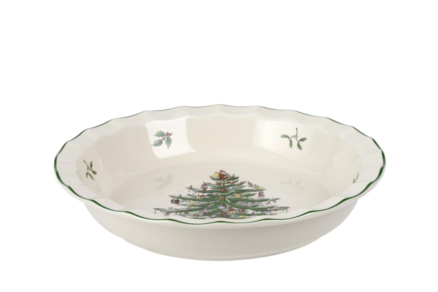 Christmas Tree 10 Inch Sculpted Pie Dish image number null