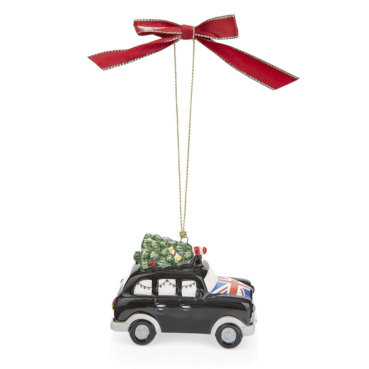 Christmas Tree Black Taxi Ornament image number null