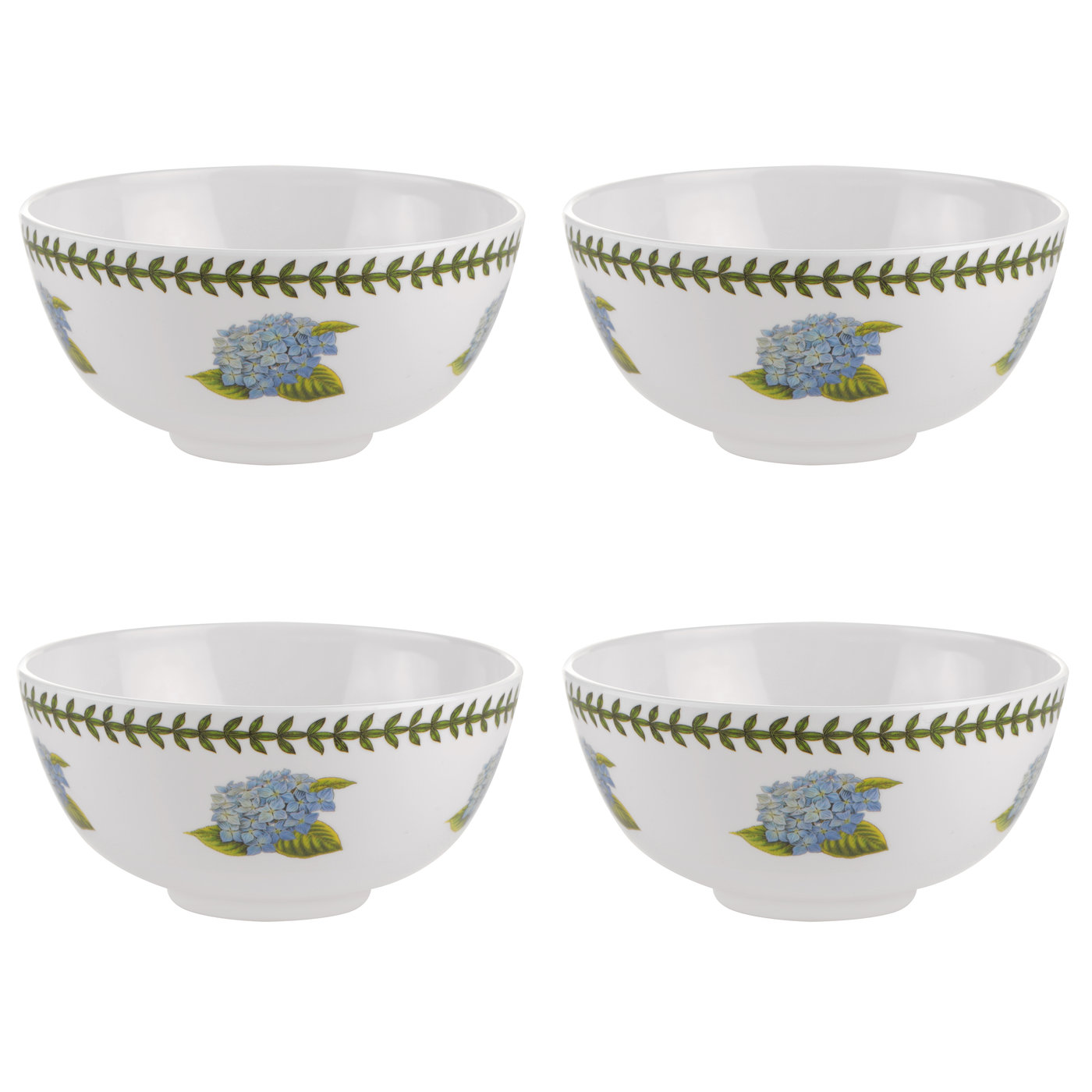 Botanic Garden Melamine Set of 4 Bowls, Hydrangea image number null