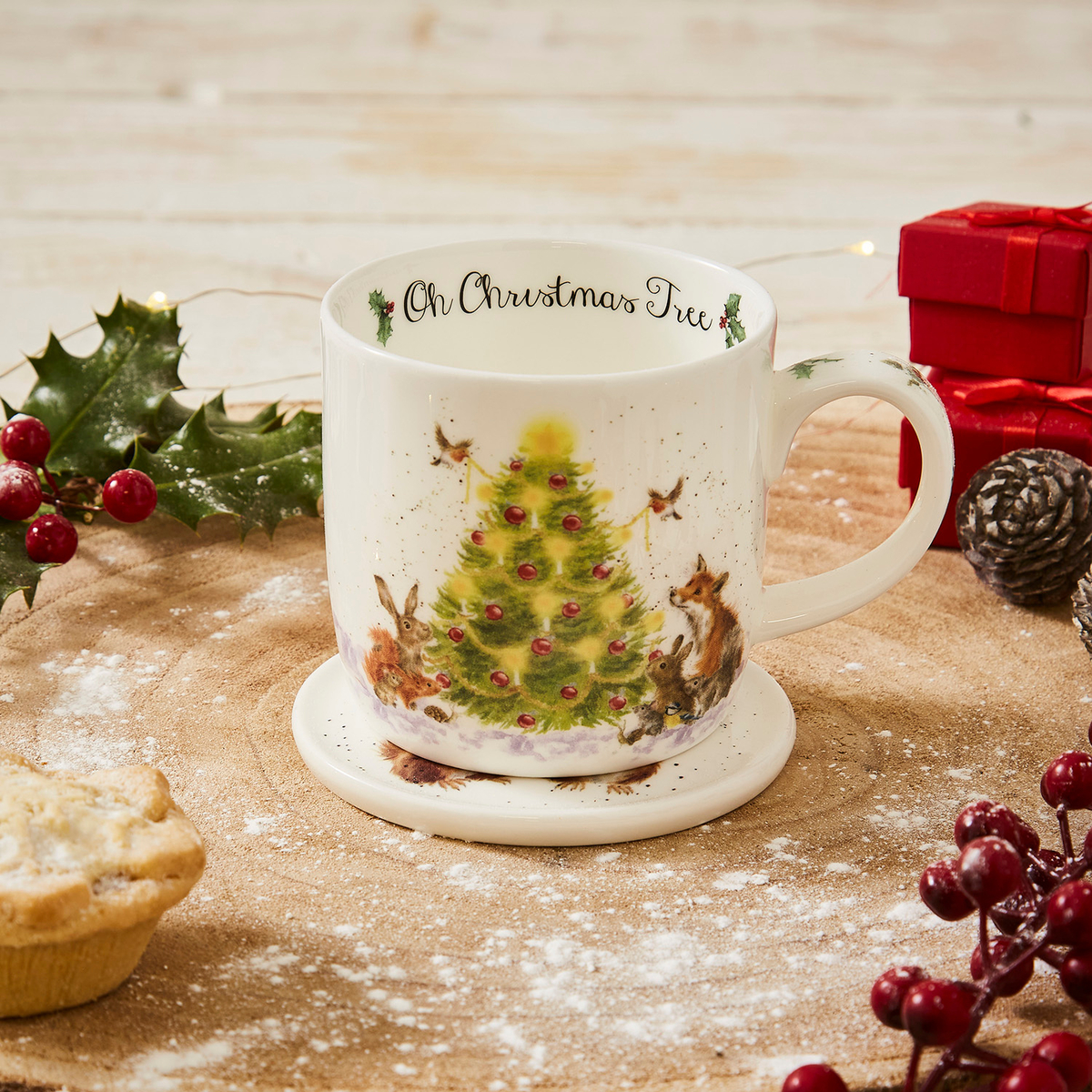 Wrendale Designs Christmas Tree Mug & Coaster image number null